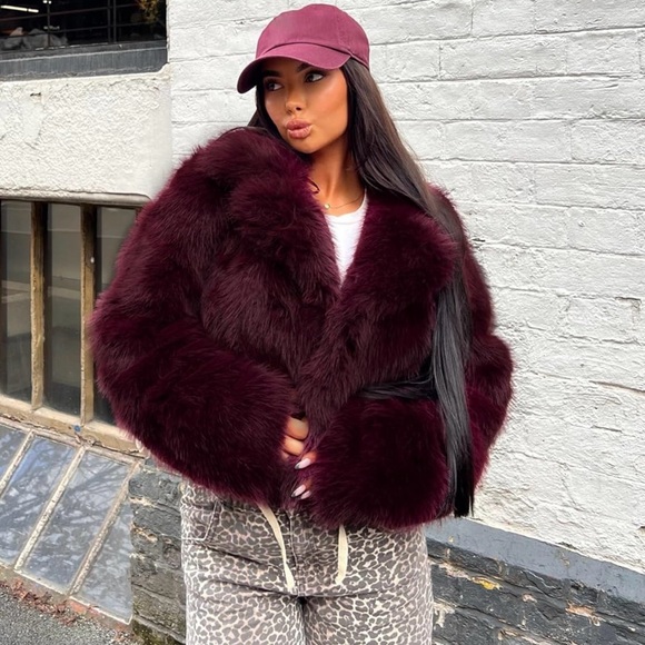 Fabulous Furs Deep Red Teddy Jacket - Picture 4 of 6